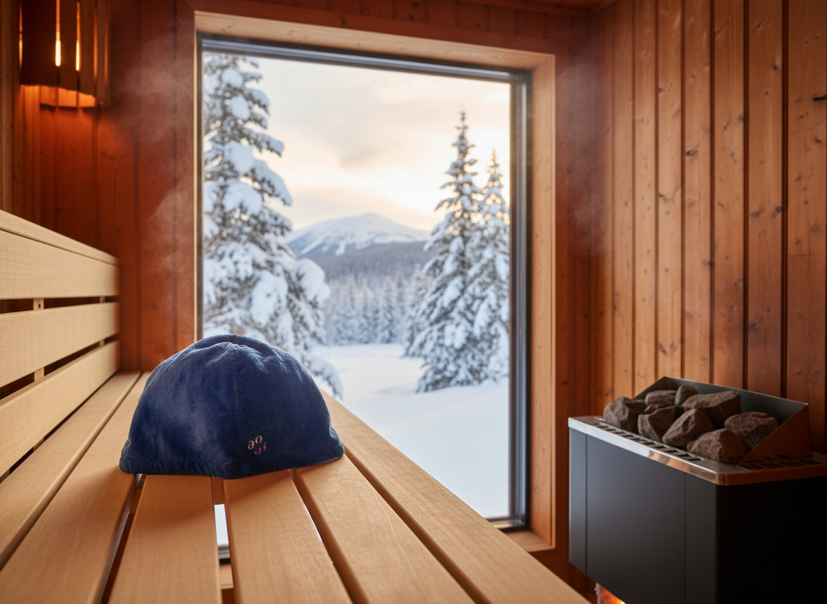 あおもり藍 サウナハット(今治タオル生地・藍色)