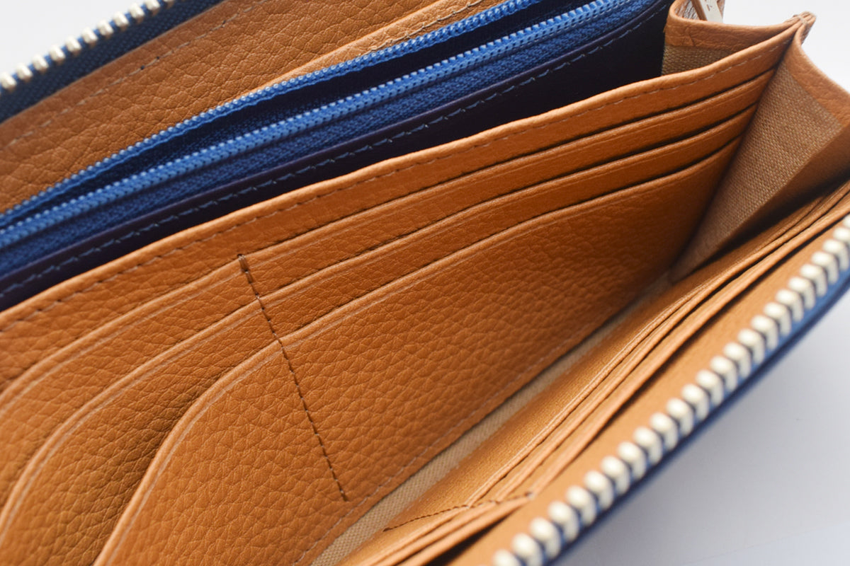 あおもり藍　ファスナー付長財布